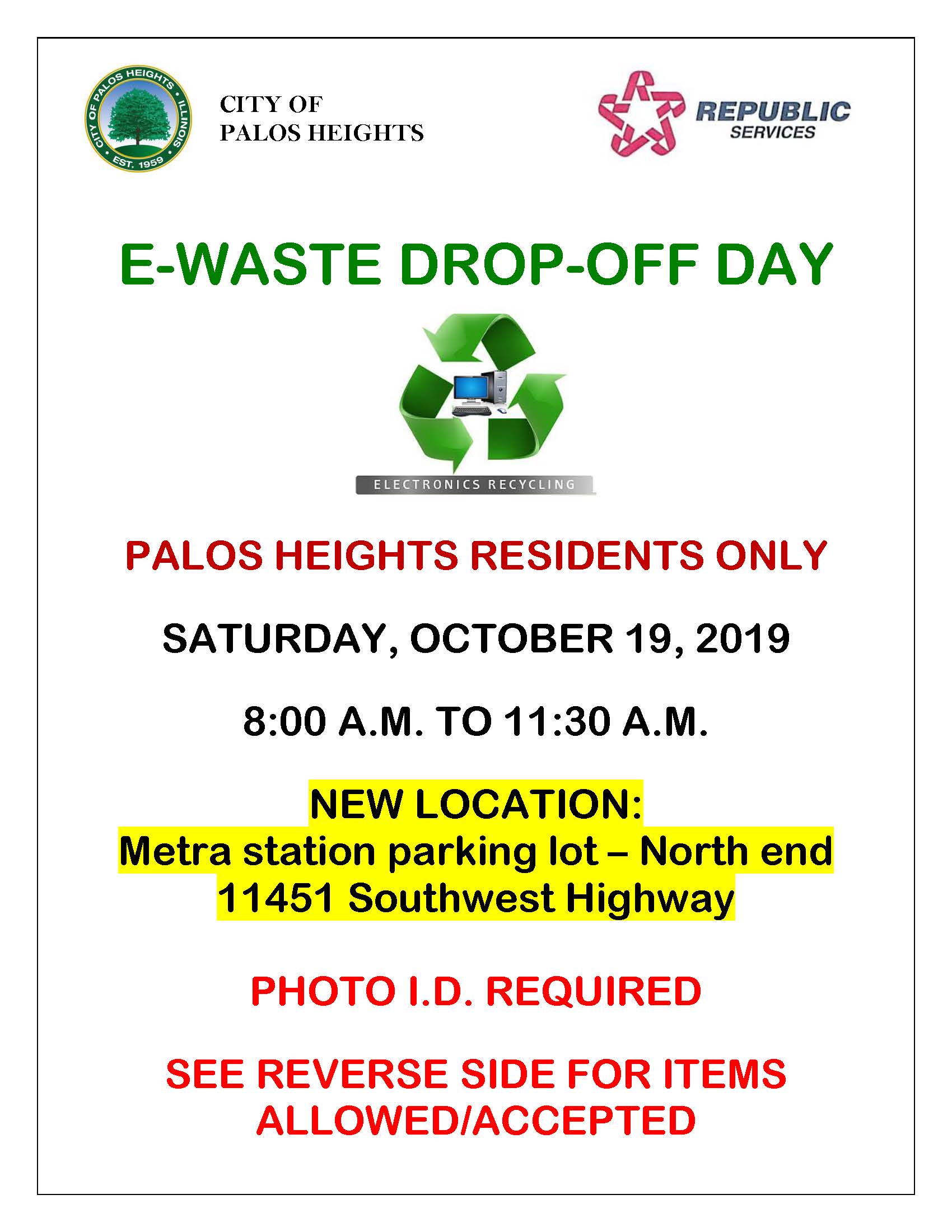 E-Waste Dropoff Day 10-19-19