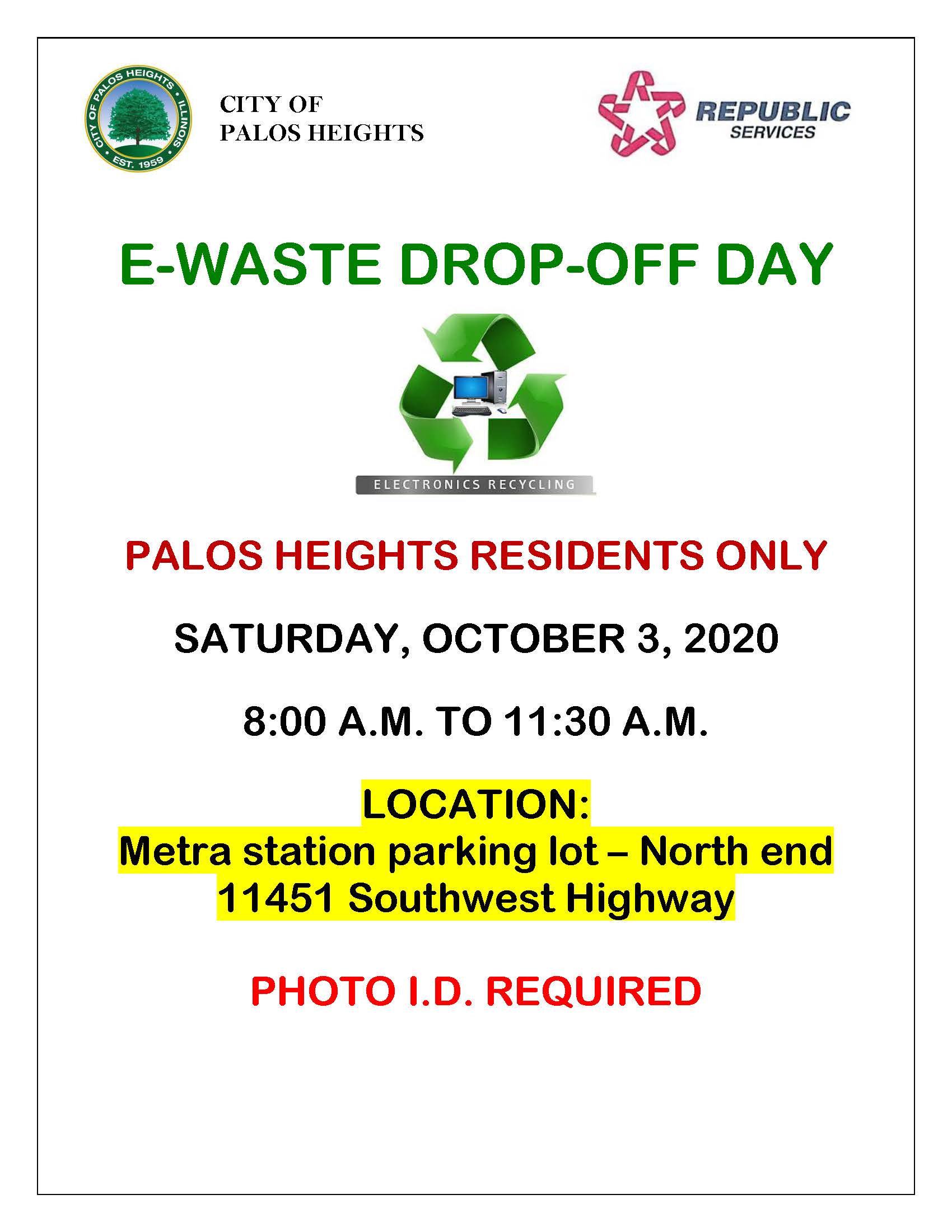 E-Waste Dropoff Day 10-3-20