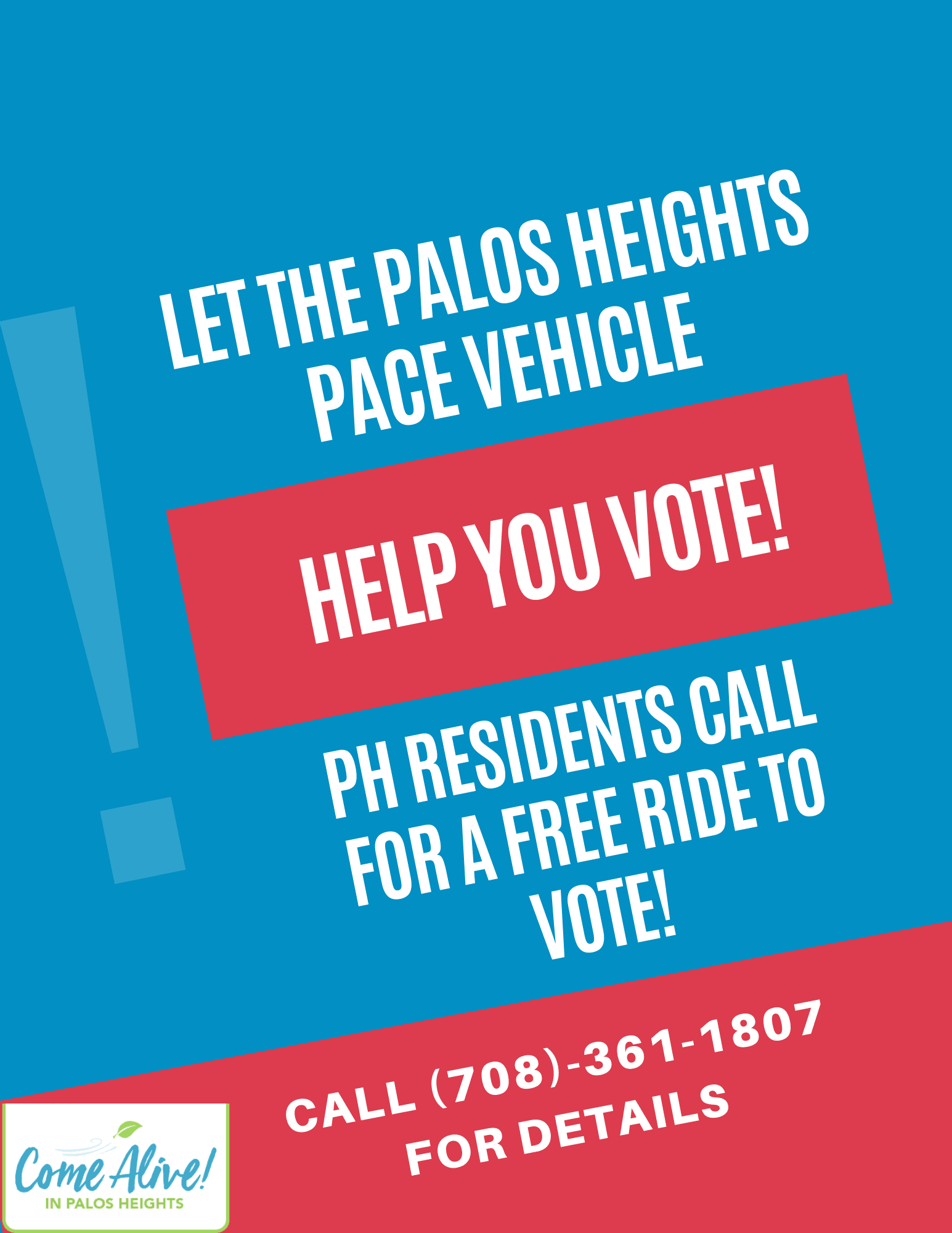 LET THE PALOS HEIGHTS PACE VEHICLE